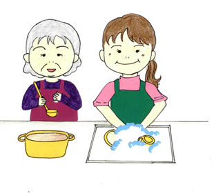生活管理指導員の炊事のイラスト