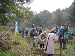 大津菊陽管工事共同組合のみなさんの植林風景