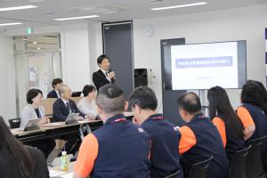 大津町についての概要を説明する金田町長