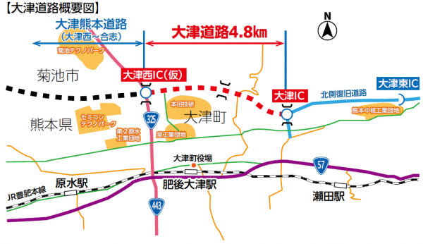 中九州横断道路ルート図