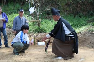取り組み前の宮司からの説明
