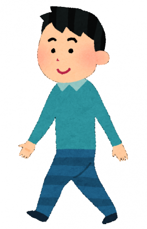 歩く成人男性